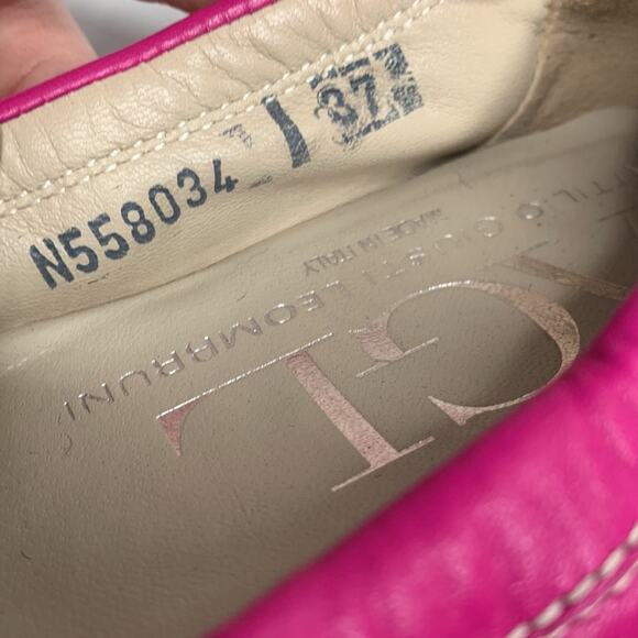 AGL Cap-toe Monika Hot Pink Ballet Flat Shoe S-151 Sz 37 EU / 7 US - Picture 7 of 9